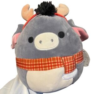 Squishmallows Jason the Donkey Christmas 8 Inch Plush Reindeer Antlers Scarf NEW